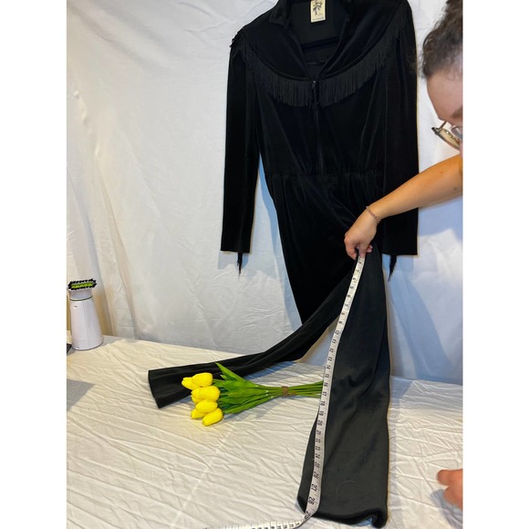 Black Velour Western Style Jumpsuit - Picture 12 of 12